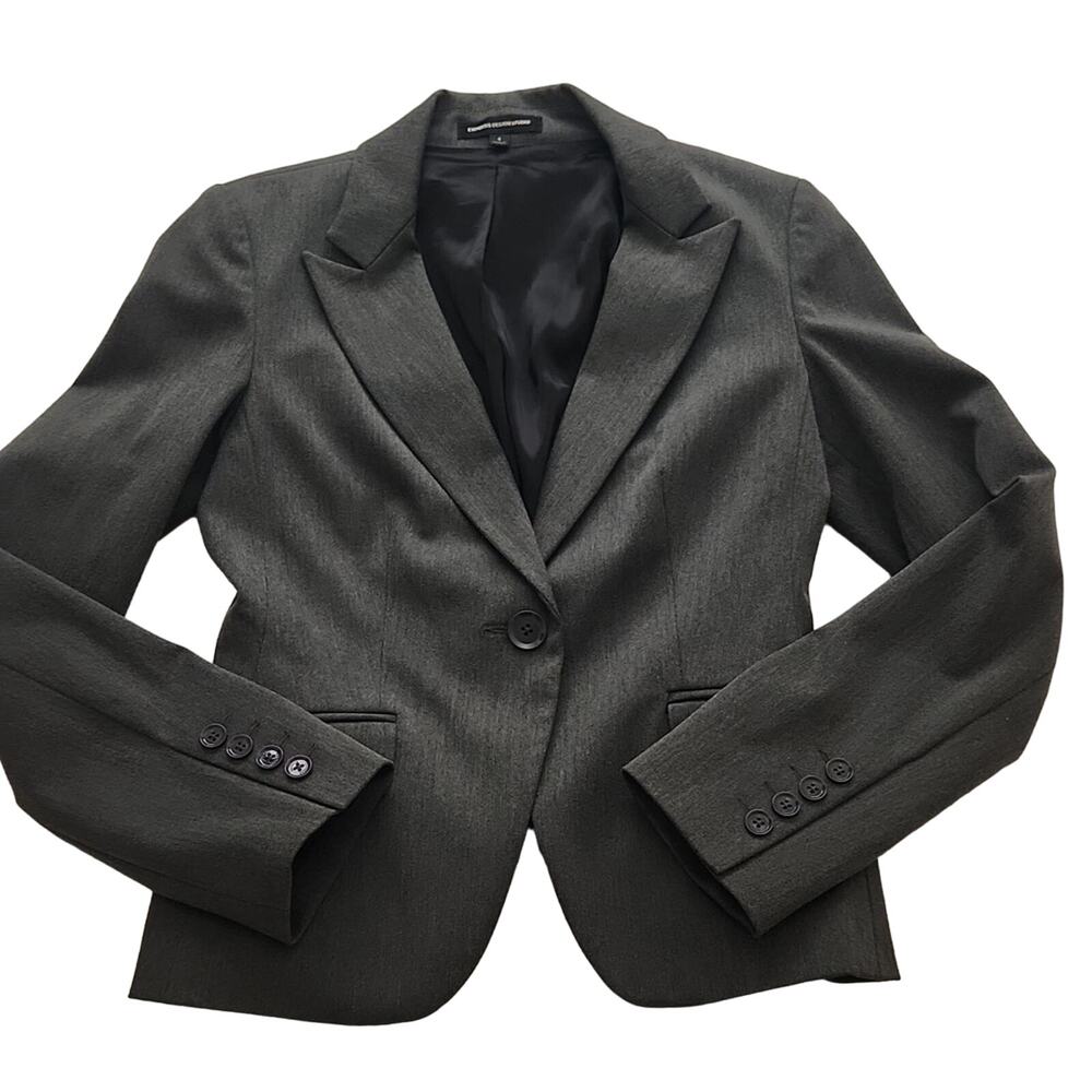 Express Design Studio Grey Button Front Blazer 4 - image 1
